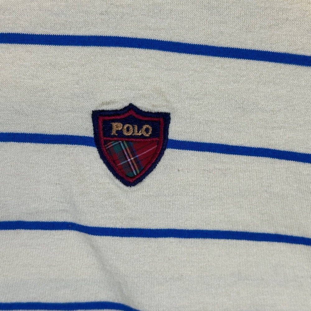 Polo‎ Golf Ralph Lauren Mens Medium Yellow Blue Striped Longaberger Golf Polo - Picture 3 of 9